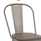 Industrial wood Metal Antique Bronze Rustic Distress Dining Bistro Side Chair-4