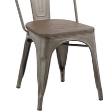 Industrial Metal Antique Bronze Rustic Distress Dining Bistro Cafe Side Chair-2