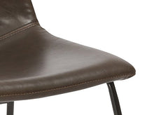 Btexpert Leather Upholstery Dining Chairs, Set of 2, Brown Rustic Style