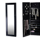 Wall mount Over the Door Wooden Jewelry Armoire Black