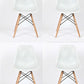 Eiffel Natural Wood Dowell Legs Dining Side Chair White DSW - Set of 4