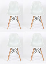 Eiffel Natural Wood Dowell Legs Dining Side Chair White DSW Set of 4