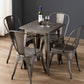 BTExpert Industrial Antique Distressed Sqaure Rustic Metal Dining Table Indoor Outdoor