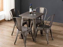 BTExpert Industrial Antique Distressed Sqaure Rustic Metal Dining Table Indoor Outdoor