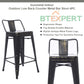 BTExpert 24" Golden Black Distressed Metal Counter Height Stool, Low Back, Indoor Outdoor - Set of 4