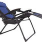 BTEXPERT Oversized Padded Zero Gravity Chair Folding Recliner Case Lounge Outdoor Pool Patio Blue Yard Garden Utility Tray Cup Holder