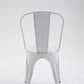 BTExpert Metal White Distressed Chic Indoor Outdoor Stackable Bistro Cafe Dining Side Chairs - Set of 4