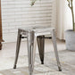 BTExpert 18" Stackable Industrial Distressed Backless Metal Barstools, Indoor Outdoor
