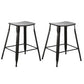 BTExpert 24" inch Metal Vintage Stackable Black Slim Counter Bar Stool - 2 barstools