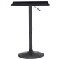 BTExpert Black Adjustable 27–36" Industrial Bar Table, Swivel Wood Top Square Pub Bistro