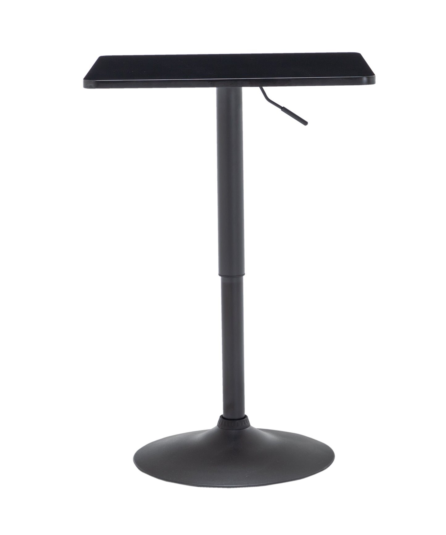 BTExpert Black Adjustable 27–36" Industrial Bar Table, Swivel Wood Top Square Pub Bistro