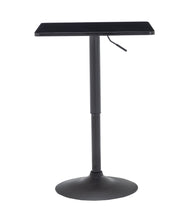 Black Adjustable 27-36 Height Industrial Height Metal Bar Table Swivel Square Cocktail Wood Top Cocktail Pub Bistro