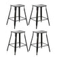 BTExpert 24" inch Metal Vintage Stackable Black Slim Counter Bar Stool - 2 barstools