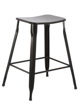 24" inch Metal Vintage Stackable Black Slim Counter Bar Stool -2 barstools