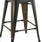 24" inch Industrial Vintage Antique Copper Distressed Counter Bar Stool - Set of 4