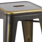 24" inch Industrial Vintage Antique Copper Distressed Counter Bar Stool - Set of 4