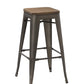 BTExpert 30" Modern Industrial Metal Bar Stool, Stackable Steel Frame with Wood Top