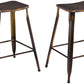 BTExpert 24" Metal Stackable Antique Distressed Copper Slim Backless Counter Bar Stool - 2