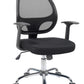 Ergonomic Mid back Office Chair Chrome base, Lumbar Arm Black padded Mesh Chair
