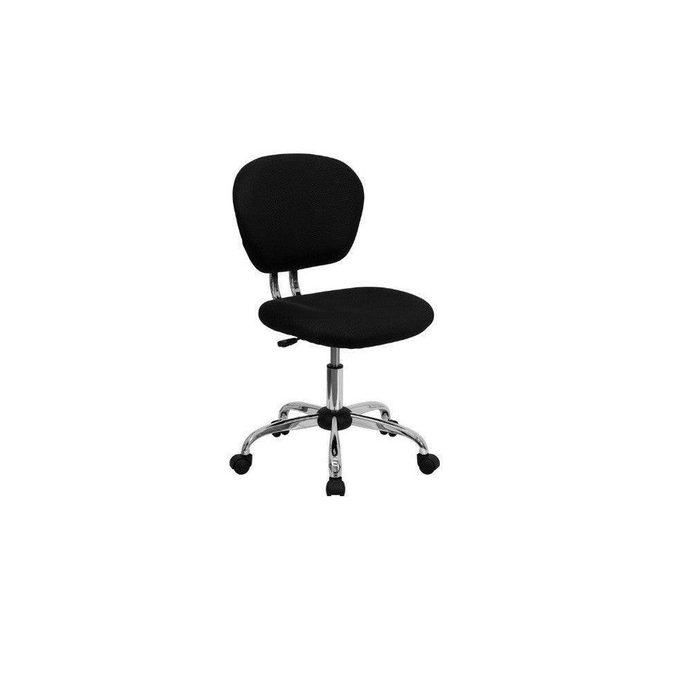 Ergonomic Mid back Desk Office Chair , Black Mesh task padded Seat