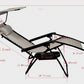 Outdoor Zero gravity Chair lounge patio Canopy Sunshade Cup tray Gray