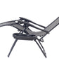BTExpert Zero Gravity Chair Case Lounge Outdoor Patio Beach Yard Garden With Utility Tray Cup Holder Gray - Set of 2