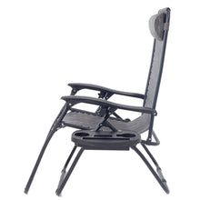 BTExpert Zero Gravity Chair Case Lounge Outdoor Patio Beach Yard Garden With Utility Tray Cup Holder Gray Set of 2
