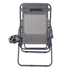 BTExpert Zero Gravity Chair Case Lounge Outdoor Patio Beach Yard Garden With Utility Tray Cup Holder Gray Set of 2