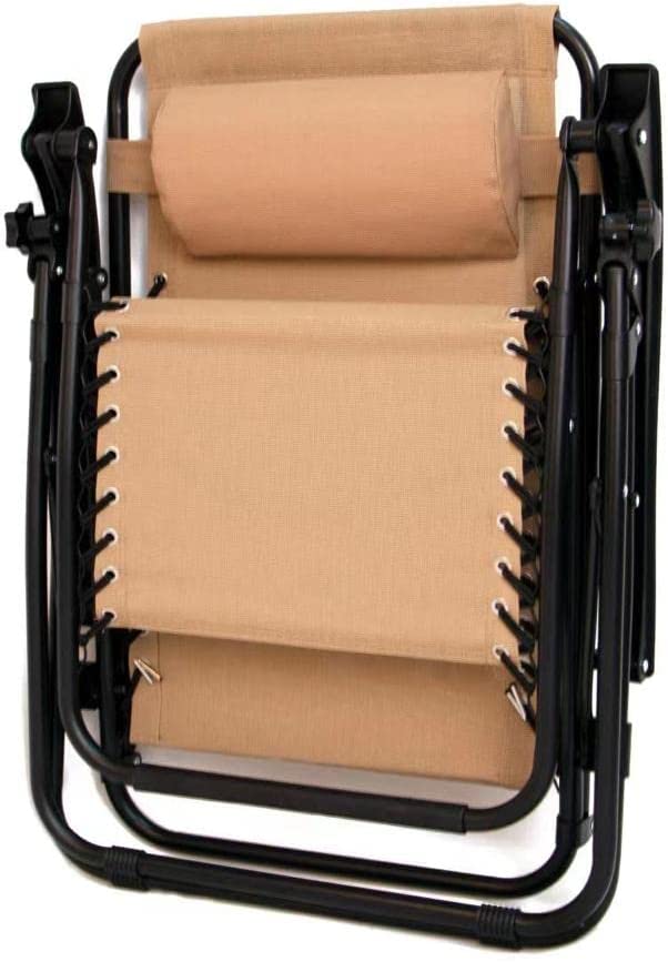 BTExpert 3PCS Zero Gravity Chair Set with Table, Folding Lounge w/ Pillow & Cup Holder for Camping, Patio, Beach