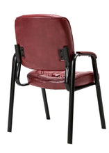 Leather Executive Office Chair Waiting Guest Conferance Chair Burgundy