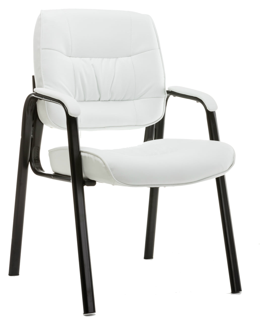BTEXPERT Leather Chair Reception Side Conference Waiting Room Guest Chair White