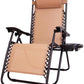 BTExpert 3PCS Zero Gravity Chair Set with Table, Folding Lounge w/ Pillow & Cup Holder for Camping, Patio, Beach