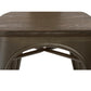 Industrial Antique Bronze Dining Commercial Metal Wood Arm Chair - Set of 4