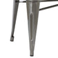 BTEXPERT AM5061DM Industrial Dining Chair Bench Full Back Seat, Distressed Metal, 5061DM