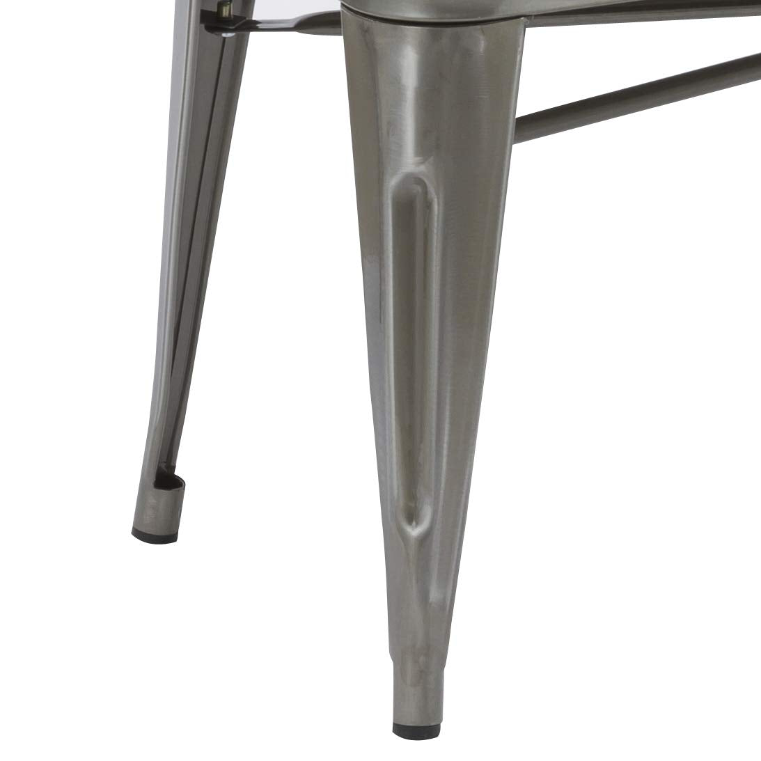 BTEXPERT AM5061DM Industrial Dining Chair Bench Full Back Seat, Distressed Metal, 5061DM