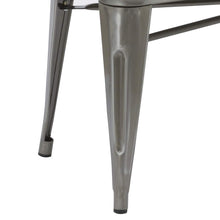 BTEXPERT AM5061DM Industrial Dining Chair Bench Full Back Seat, Distressed Metal, 5061DM