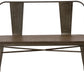 Industrial Antique Rustic Wood Metal Dining Bench Full Back Garden Patio