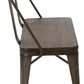 Industrial Antique Rustic Wood Metal Dining Bench Full Back Garden Patio