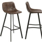 BTExpert 5073-2 30" Faux Leather Crocodile Skin Metal Barstool Brown - Set of 2