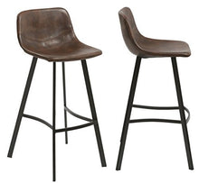 BTEXPERT 5073-2 30" Faux Leather upholstered Crocodile Skin Metal Barstool (Set of 2 Stool), Height, Brown