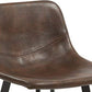 BTExpert 5073-2 30" Faux Leather Crocodile Skin Metal Barstool Brown - Set of 2