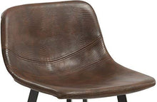 BTEXPERT 5073-2 30" Faux Leather upholstered Crocodile Skin Metal Barstool (Set of 2 Stool), Height, Brown