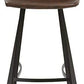 BTExpert 5073-2 30" Faux Leather Crocodile Skin Metal Barstool Brown - Set of 2