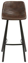 BTEXPERT 5073-2 30" Faux Leather upholstered Crocodile Skin Metal Barstool (Set of 2 Stool), Height, Brown
