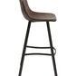 BTExpert 5073-2 30" Faux Leather Crocodile Skin Metal Barstool Brown - Set of 2