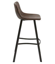 BTEXPERT 5073-2 30" Faux Leather upholstered Crocodile Skin Metal Barstool (Set of 2 Stool), Height, Brown