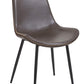 BTEXPERT 5088-2 Vintage Brown Upholstery PU Leatherette Dining Chairs-Rustic - Set of 2