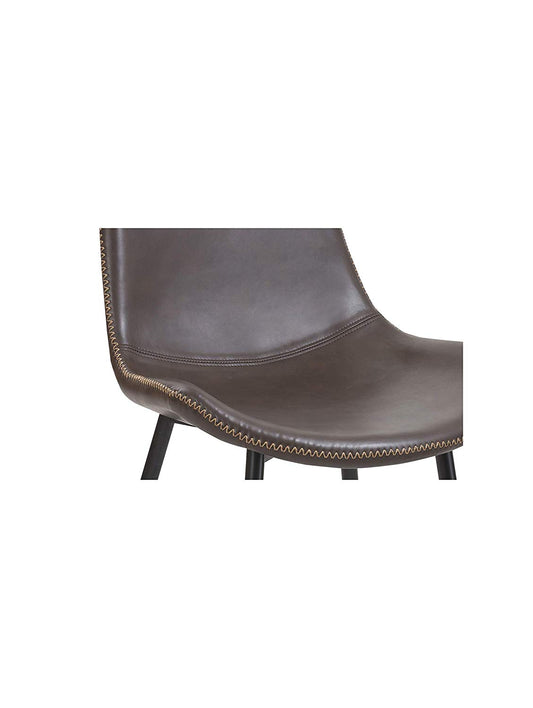 BTEXPERT 5088-2 Vintage Brown Upholstery PU Leatherette Dining Chairs-Rustic - Set of 2