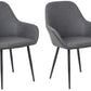 BTEXPERT Bucket Upholstered Dark Gray Accent Chair - Set of 2