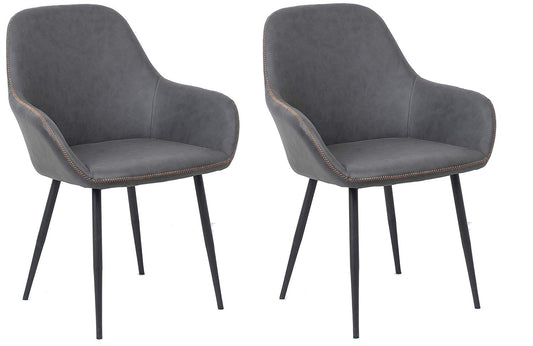 BTEXPERT Bucket Upholstered Dark Gray Accent Chair - Set of 2